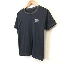 A1772-F◆ UMBRO アンブロ 半袖Tシャツ カットソー ロゴプリント トップス ◆ sizeM ポリエステル100 ブラック 古着 メンズ 春夏_画像5