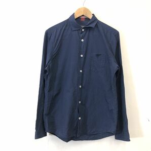 A1677-F◆ BLACK LABEL CRESTBRIDGE ブラックレーベルクレストブリッジ 長袖シャツ トップス ◆ size3 コットン リネン ネイビー 古着 春の画像2