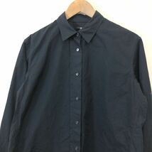 A1662-F◆ UNIQLO +J ユニクロプラスジェイ ジルサンダー スーピマコットンオーバーサイズシャツ 長袖 ◆ sizeM 綿100 ブラック 古着 春_画像3