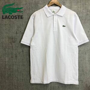 A1558-F◆ LACOSTE ラコステ 半袖ポロシャツ Tシャツ カットソー トップス ◆ size4 コットン100 ホワイト 古着 メンズ 春夏