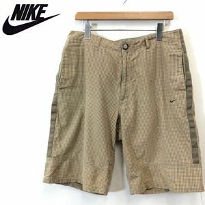 A1472-F◆ old ◆ 00s ◆ NIKE ナイキ ショートパンツ ハーフ ボトムス ◆ size32 コットン100 ベージュ 古着 メンズ 春夏