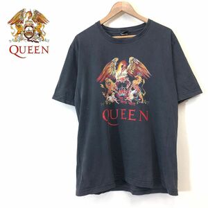 A1450-F◆ old ◆ QUEEN クイーン 半袖 バンドTシャツ カットソー プリント ◆ sizeL コットン100 ブラック 古着 メンズ 春夏