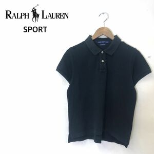 A1523-U◆RALPH LAUREN SPORT ラルフローレンスポーツ ポロシャツ 半袖 刺繍ロゴ シンプル カジュアル◆size L ダークグリーン 綿100%