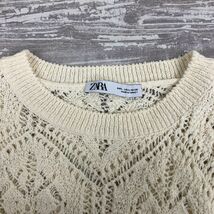 A1623-W◆ZARA ザラ ニットベスト レース編み 重ね着 ナチュラル きれいめカジュアル レディース 春夏◆size:USA L きなり系_画像6