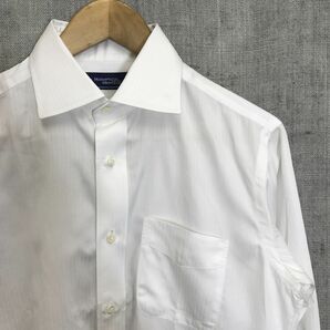 A2578-G◆Maker's Shirt鎌倉 メーカーズシャツカマクラ ワイシャツ◆綿100% 日本製 ホワイト 無地 メンズ トップス 長袖 ストライプ スーツの画像2