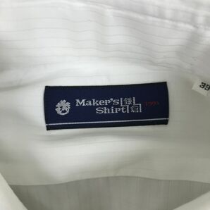 A2578-G◆Maker's Shirt鎌倉 メーカーズシャツカマクラ ワイシャツ◆綿100% 日本製 ホワイト 無地 メンズ トップス 長袖 ストライプ スーツの画像5