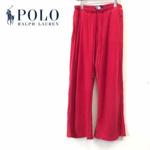 A2536-F-N◆ POLO RALPH LAUREN ポロラルフローレン ニットパンツ ワイド ボトムス ◆ sizeL コットン100 レッド 古着 メンズ