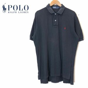 A2526-F◆ POLO RALPH LAUREN ポロラルフローレン 半袖ポロシャツ カットソー ◆ sizeLL コットン ブラック 古着 メンズ 春夏