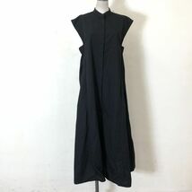 A2475-O-N◆ ZARA ザラ フレンチスリーブワンピース フレア シャツ ロング◆sizeS コットン ブラック 黒_画像2