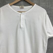 A2440-F-N◆ AVIREX アヴィレックス ヘンリーネック半袖Tシャツ カットソー ミリタリー ◆sizeL コットン ポリウレタン ホワイト 古着 春夏_画像3