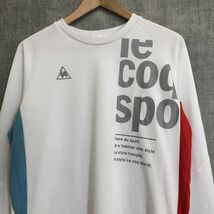 A2395-F◆ le coq sportif ルコックスポルティフ 長袖Tシャツ カットソー ロゴプリント ◆ sizeL ポリエステル100 ホワイト 古着 メンズ 春_画像3