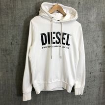 A2293-F◆ DIESEL ディーゼル パーカー フーディ ロゴプリント トップス ◆ sizeXS コットン100 ホワイト 古着 メンズ 春_画像5