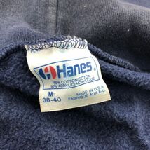 A2388-F◆ 80s~90s ◆ old ◆ Hanes ヘインズ ジップアップパーカー フーディ スウェットシャツ ◆ sizeM コットン アクリル ネイビー 古着_画像7