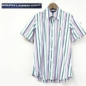 A2327-J-N◆RALPH LAUREN GOLF ラルフローレン ゴルフ マルチストライプ半袖シャツ◆レディース サイズ7 スポーツウェア ゴルフウェア 羽織