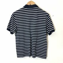 A2273-F◆ LACOSTE ラコステ 半袖ポロシャツ ボーダー 総柄 トップス ◆ size3 コットン100 ネイビー 古着 メンズ 春夏_画像6