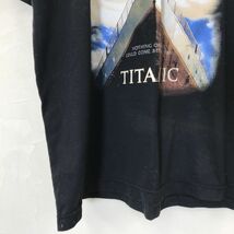 A2171-N◆old◆ Titanic タイタニック 半袖Tシャツ カットソー プリント 古着◆ ブラック 黒 コットン100_画像4