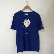 A2125-T-N◆KIRIN キリン adidas 半袖Tシャツ プリント クルーネック プルオーバー ステッチ◆sizeL ブルー メンズ トップス コットン100_画像2