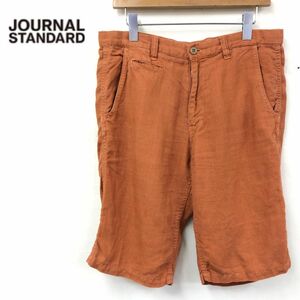 A2030-J◆日本製 journal standard ジャーナルスタンダード リネンハーフパンツ◆オレンジ サイズM メンズ 麻100% ショート 半ズボン