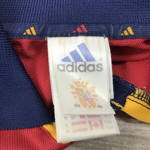 A2106-N◆old◆00s◆ ポルトガル製 adidas アディダス ゲームシャツ ユニフォーム スペイン代表 ロゴ 刺繍 ◆ sizeM ボルドー ポリエステルの画像7