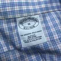 A1992-F-N◆ Brooks Brothers ブルックスブラザーズ 半袖シャツ ボタンダウン BD ◆ size15 コットン100 ブルー 古着 メンズ 春夏_画像7