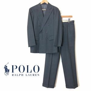 A1976-F◆ POLO RALPH LAUREN ポロラルフローレン セットアップ スーツ ダブル テーラードジャケット スラックス ◆ ウール 古着 メンズ