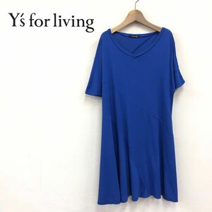 A1918-K-N* made in Japan Y's for living wise four living short sleeves tunic * blue V neck thin flair switch cotton 100% casual 