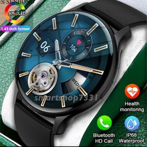 1 jpy ~ free shipping [2024 year smart watch ] high resolution AMOLED LINE high quality message . number heart . blood pressure blood oxygen motion sleeping Android iPhone black 