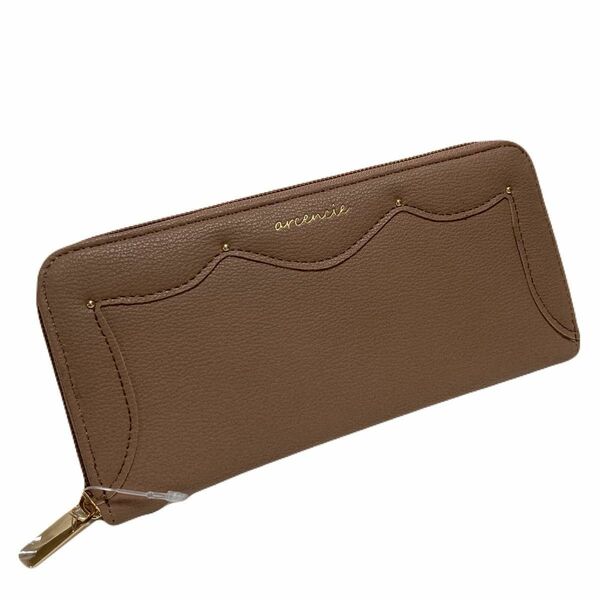 レディース 財布 大容量 茶色 ブラウン 大口 高品質 未使用 ラウンドファスナー長財布