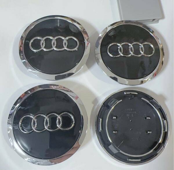 アウディ Audi ホイールセンターキャップ 69mm 4個セット　　Audi ホイールキャップ　　ブラック