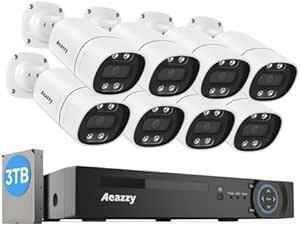 【800万画素・顔検出・双方向音声】AEAZZY 800万画素 防犯カメラ 8台セット 8MP POE給電カメラ 8ch H.26