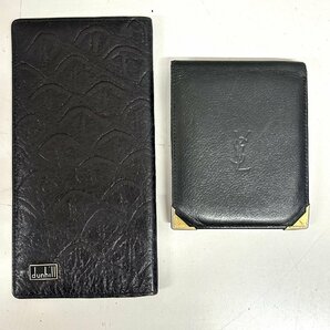 【31】1円～dunhill ダンヒル Yves Saint Laurent イヴサンローラン 財布 おまとめ2点 長財布 折財布 現状品の画像1