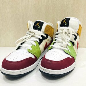 【76】中古品 NIKE AIR JORDAN ナイキ エア ジョーダン 靴 スニーカー マルチカラー ミッド UK6 表記 DR6957-100