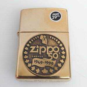 【86】極希少 6000個 限定 リミテッド ZIPPO ジッポー solid brass 真鍮 カナダ 50周年 1949-1999 保管品 №159 着火未確認の画像2
