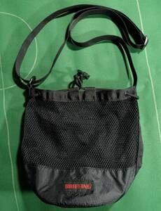 * Briefing lip Stop nylon / mesh material pouch type bag DUAL DRAWSTRING SHOULDER MESH black beautiful goods!!!*