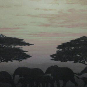 吉田遠志 直筆サイン 63/600 『Evening in East Africa』1977年 検：吉田博・川瀬巴水の画像4