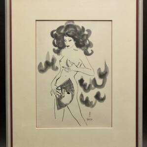 高沢圭一 真作保証・サイン 1976年 裸婦・美人画・肉筆画・YATAYA額の画像1