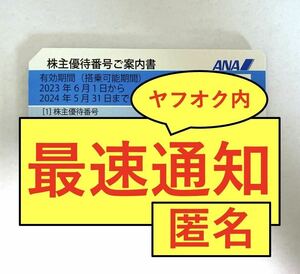 【クレカOK・最速1分・番号通知・コード通知】ANA 全日空 株主優待券 1枚（2024年5月31日搭乗分まで）/ 2枚 3枚 4枚 5枚 6枚 7枚 8枚 9枚 