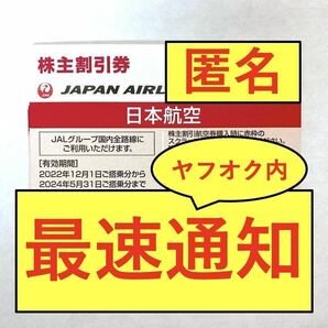 【クレカOK・最速1分・番号通知・コード通知】JAL 日本航空 株主優待券 1枚（2024年5月31日搭乗分まで）/ 2枚 3枚 4枚 5枚 6枚 7枚 8枚 9の画像1