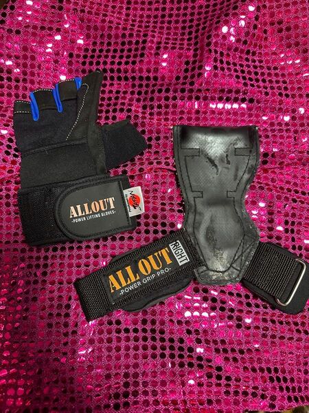 ALLOUTパワーグリップ右のみ1トレーニンググローブ左のみ1