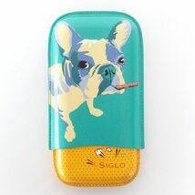 【カーフレザー製】1円 SIGLO シグロ ボストンテリア 犬 ドッグ 葉巻 3本 シガーケース 喫煙 アクセサリー 牛革 子牛 カーフスキン MA523_画像8