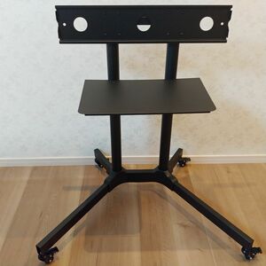 [* good buy exist ..*] made of metal television stand TV monitor stand movement type black shelves board with casters wall ..1 jpy start MA552