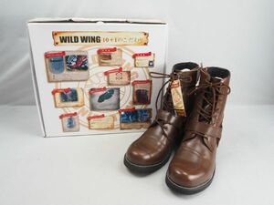 5T240429 未使用/保管品 WILD WING ワイルドウィング バイク/ツーリング ブーツ ダークブラウン サイズ/25.5cm 箱/タグ付 現状品