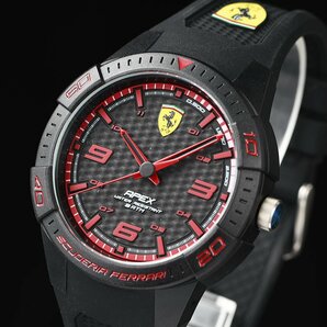 新品1円 フェラーリ公式 ブラック＆レッド 軽量モデル 30m防水 スクーデリア SCUDELIA FERRARI 腕時計 MOVADO メンズ 未使用の画像4