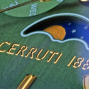 新品1円 チェルッティCERRUTI1881 クラシカルなムーンフェイズ 高級イタリアブランド セルッティ グリーン超激レア日本未発売 メンズ腕時計の画像6