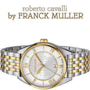  new goods 1 jpy Franck Muller &ro belt kavaliW name [roberto cavalli BY FRANCK MULLER] quarts wristwatch Switzerland made men's unused genuine article 