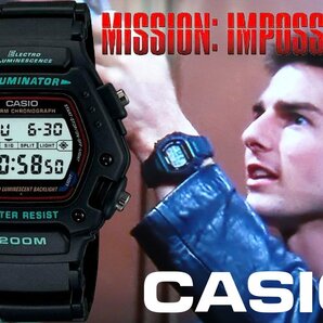 新品1円 逆輸入CASIO トムクルーズ着用機種 ミッションインポッシブル 200m防水 アラーム＆クロノグラフ 激レア日本未発売 ELライト カシオの画像1