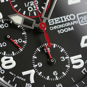 新品1円 逆輸入セイコー 腕時計ミリタリー 100m防水 ブラック クロノグラフ 正規国内保証 純正箱付き SEIKO 未使用