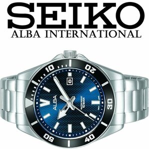 新品1円 逆輸入セイコーALBA 深みあるダークブルーメタリック 100m防水 重厚な質感 メンズ 激レア日本未発売 アルバ SEIKO スポーツ 腕時計の画像1