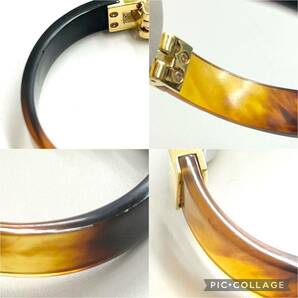 AK◆ TORTOISE JEWELRYトータス ジュエリー Y151-0030 レディース クォーツ式 腕時計 3針 バングルウォッチ アンティーク 現状品の画像10