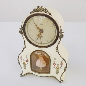 S6 PETER社 目覚まし時計 オルゴール バレリーナ人形 ドイツ製 ゼンマイ式置時計 ヴィンテージ